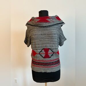 VTG Ralph Lauren wool blend Southwestern short sleeve sweater large neck small